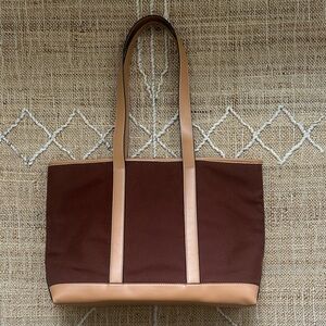 Stoney Clover Lane Canvas Shopper Tote Espresso Brown